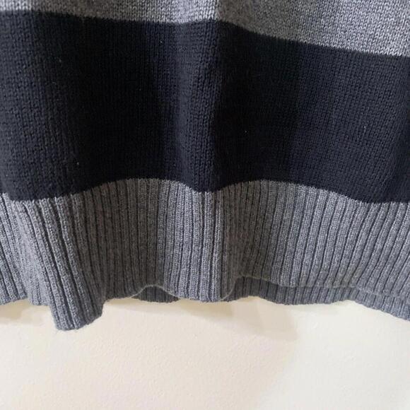 VTG Y2K Old Navy Men Sz L Cashmere Blend Sweater Vest Gray Striped NWT Academia​ - Picture 6 of 8